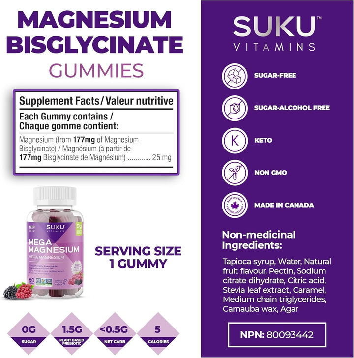Suku Vitamins - Mega Magnesium, 60 Gummies