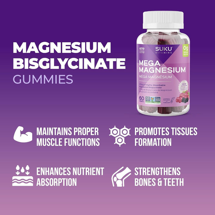 Suku Vitamins - Mega Magnesium, 60 Gummies