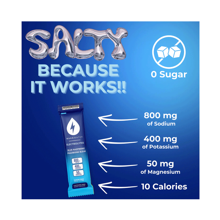 WakeWater Electrolytes Blue Raspberry, 10ct