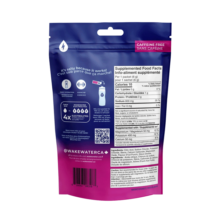 WakeWater Electrolytes Fruit Punch, 10ct