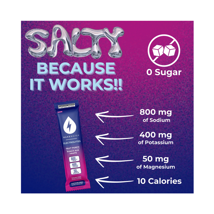 WakeWater Electrolytes Fruit Punch, 10ct