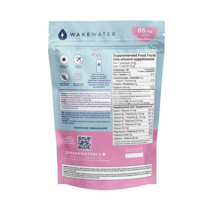 WakeWater +Plus Raspberry Lemonade, 10ct