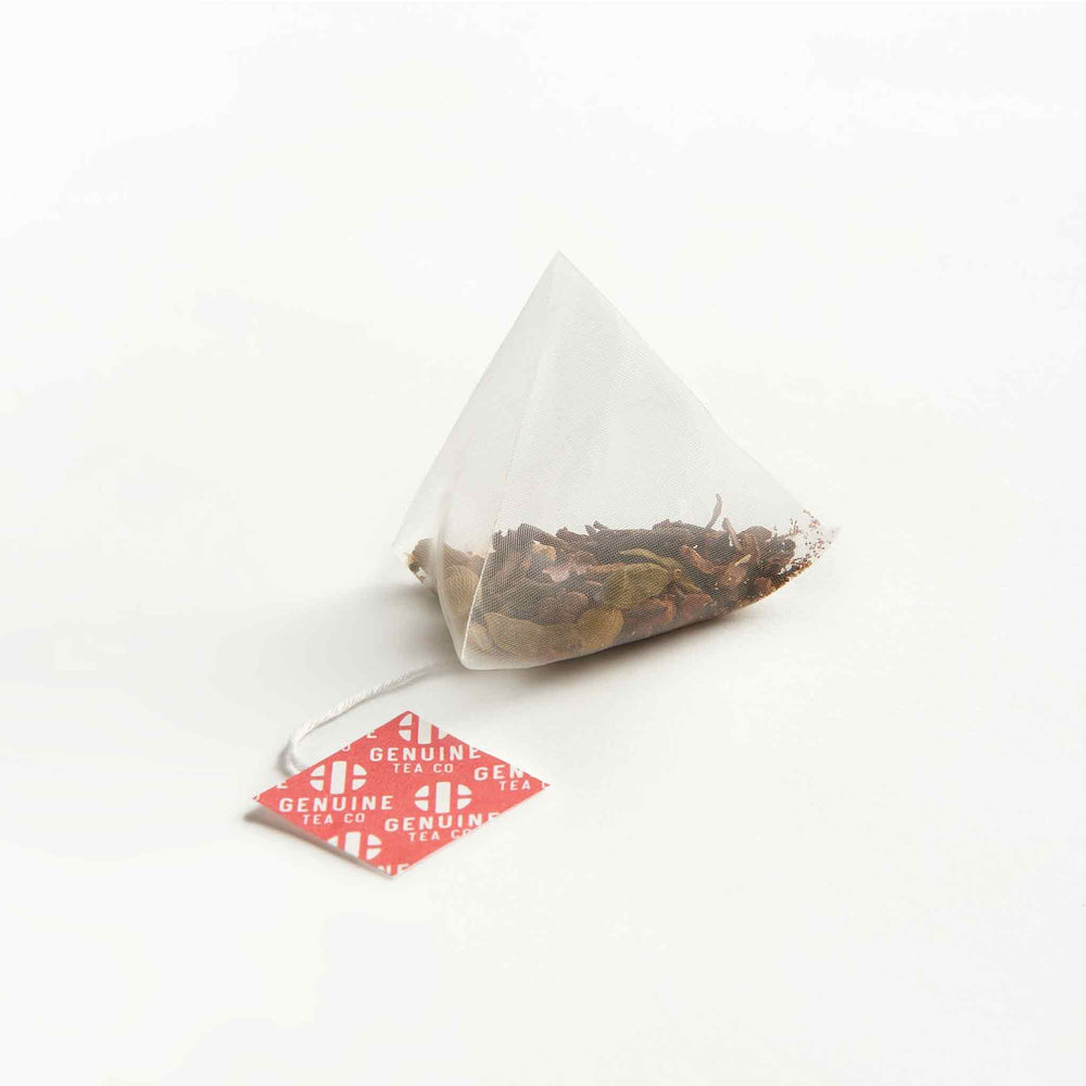 Genuine Tea Organic Masala Chai Pyramid Tea, 15 bags