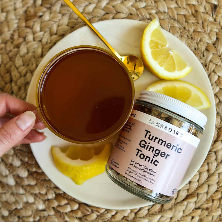 Lake & Oak Tea Co. Turmeric Ginger Tonic Tea Blend, 90g