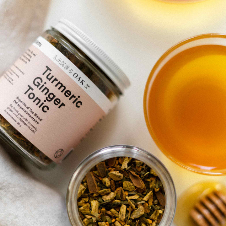 Lake & Oak Tea Co. Turmeric Ginger Tonic Tea Blend, 90g