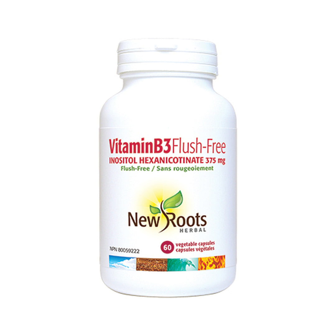 New Roots Vitamin B3 Flush-Free 375 mg, 60 Capsules