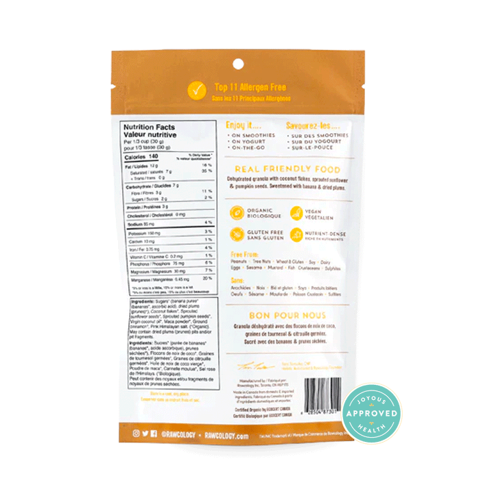 Rawcology Organic Banana with Maca Granola, 200g
