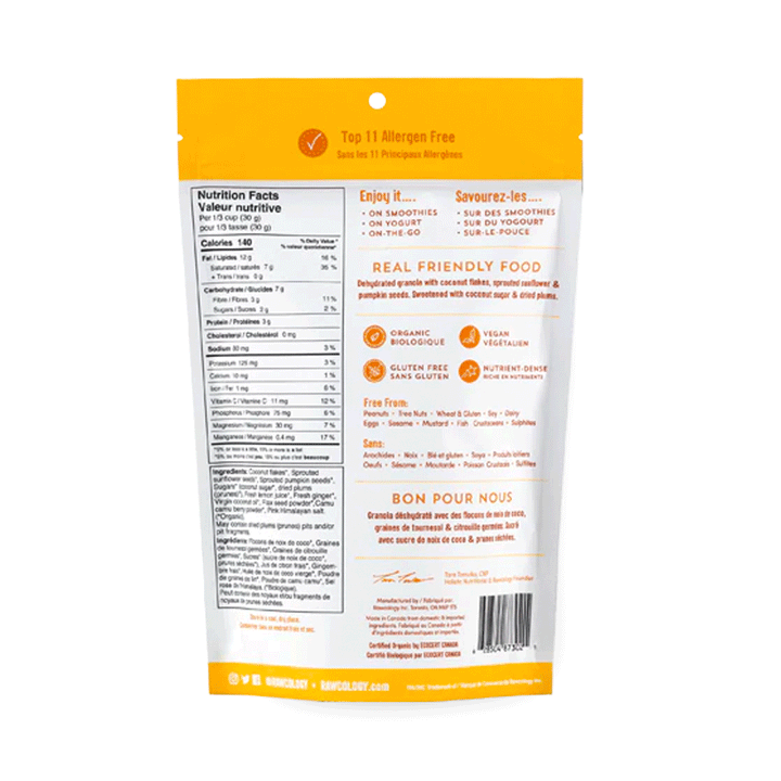Rawcology Organic Lemon Ginger Granola, 200g