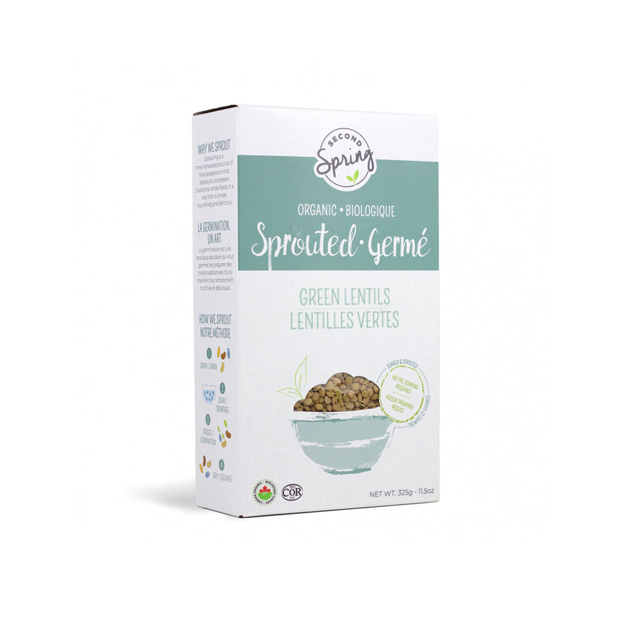 Second Spring Sprouted Green Lentils, 325g