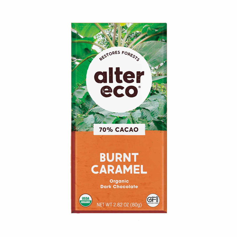 Alter Eco Organic Burnt Caramel Dark Chocolate Bar (70% Cacao), 80g