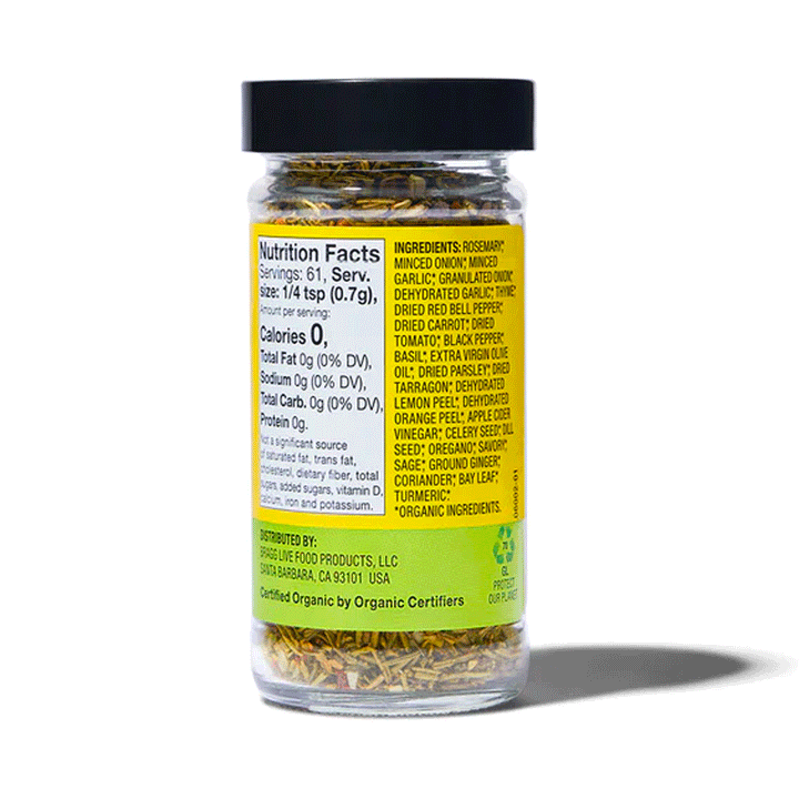 Bragg Organic Sprinkle Seasoning - 24 Herbs & Spices, 42g