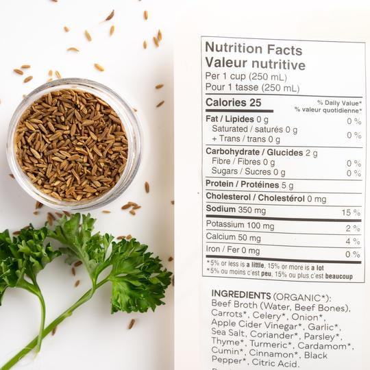 Broya Parsley & Cumin Beef Bone Broth - 100% Grass Fed, 500ml
