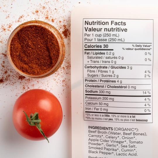 Tomato & Smoked Paprika Beef Bone Broth - 100% Grass Fed, 500ml