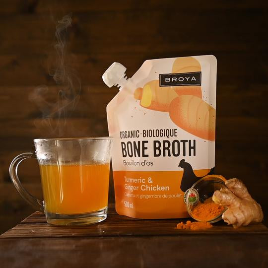 Organic Turmeric & Ginger Chicken Bone Broth, 500ml