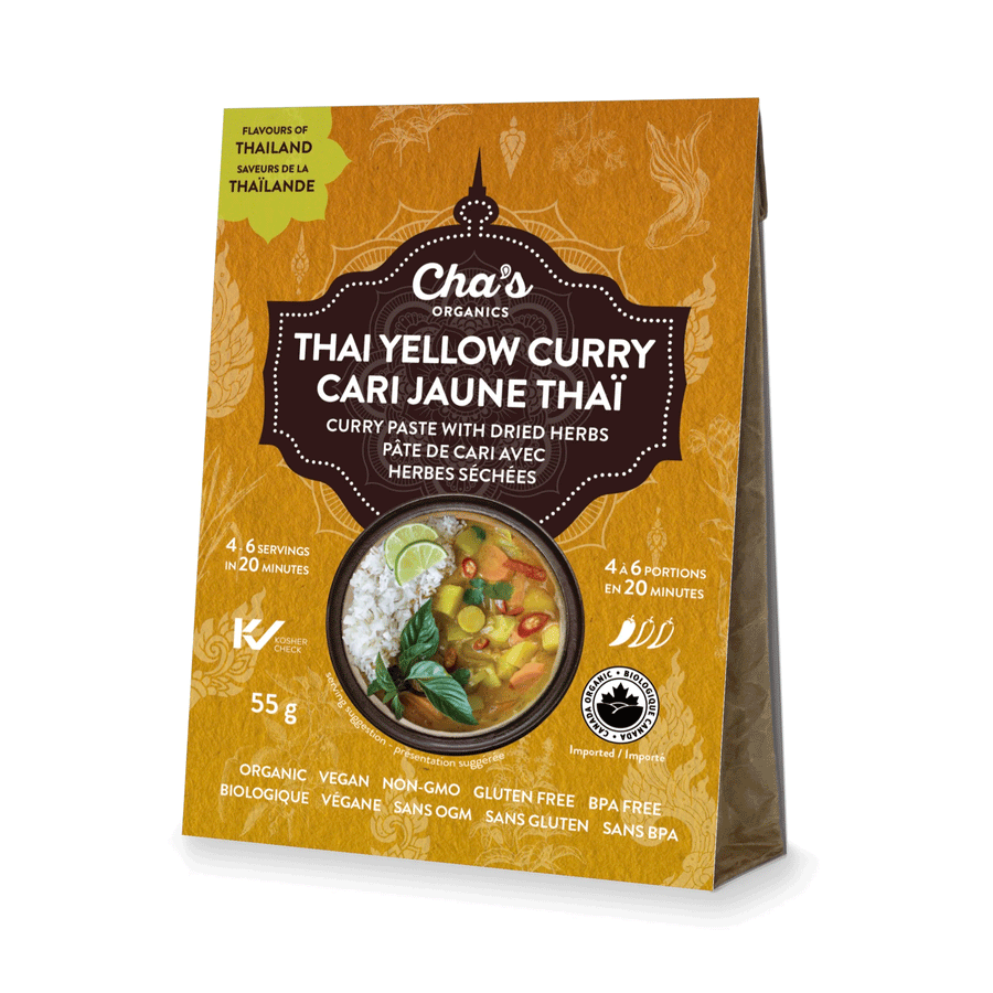 Cha's Organics Thai Yellow Curry Paste & Herbs Mix, 55g