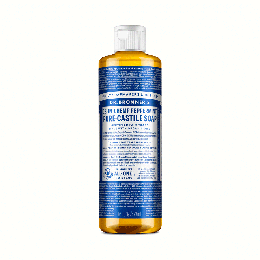 Dr. Bronner's Organic 18-In-1 Pure Castille Soap - Peppermint, 473ml