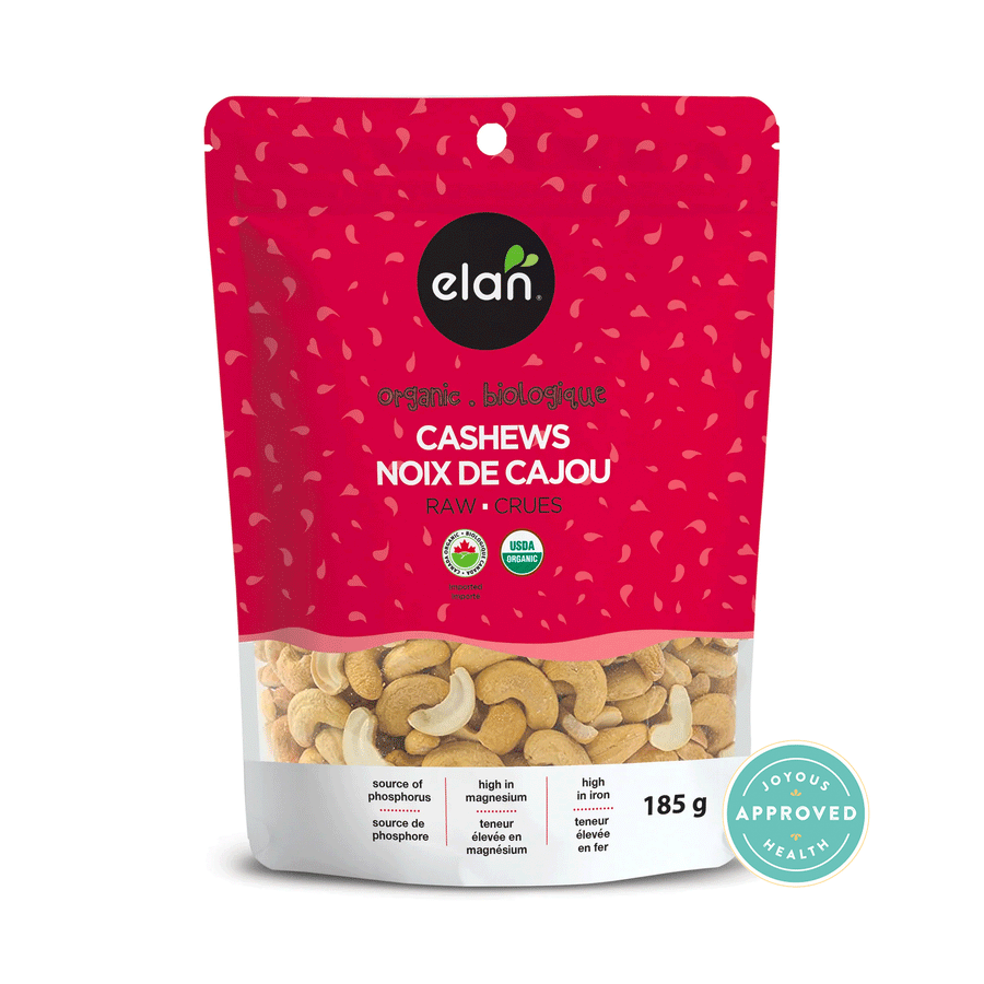Elan Organic Raw Cashews, 185g