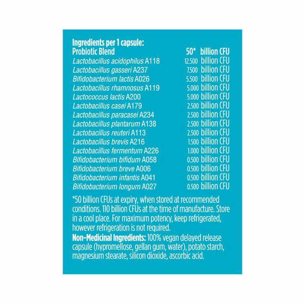 Genuine Health Advanced Gut Health Daily Probiotics for Women, 50 Billion CFU, 15 Diverse Strains, Vegan Delayed-release Capsules, 30 Count