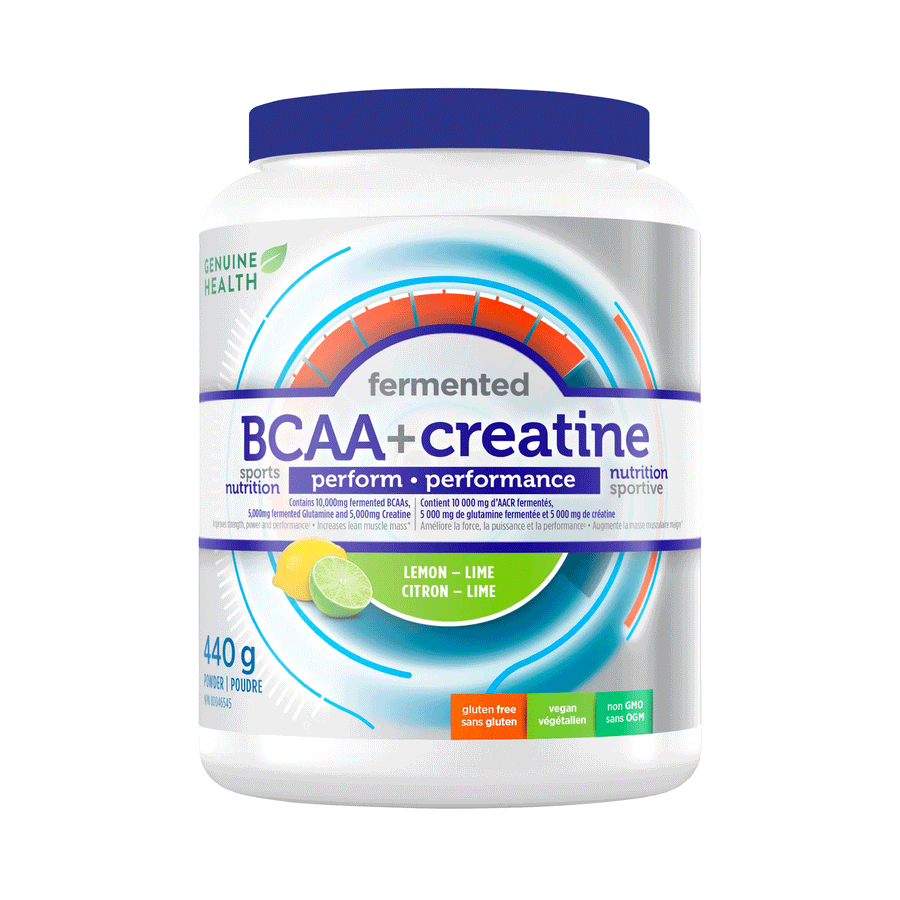 Genuine Health Fermented BCAA+ Creatine - Lemon-Lime, 440g