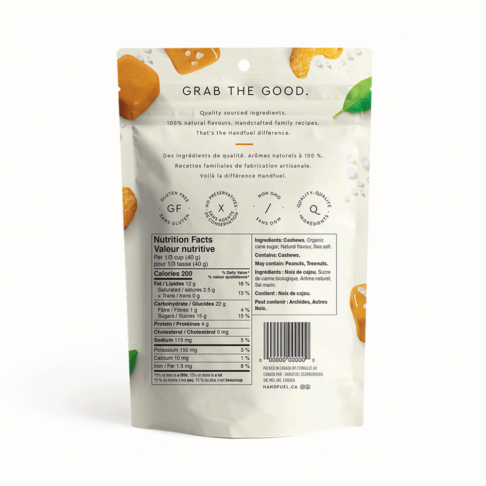 Handfuel Salted Caramel Cashews, 150g