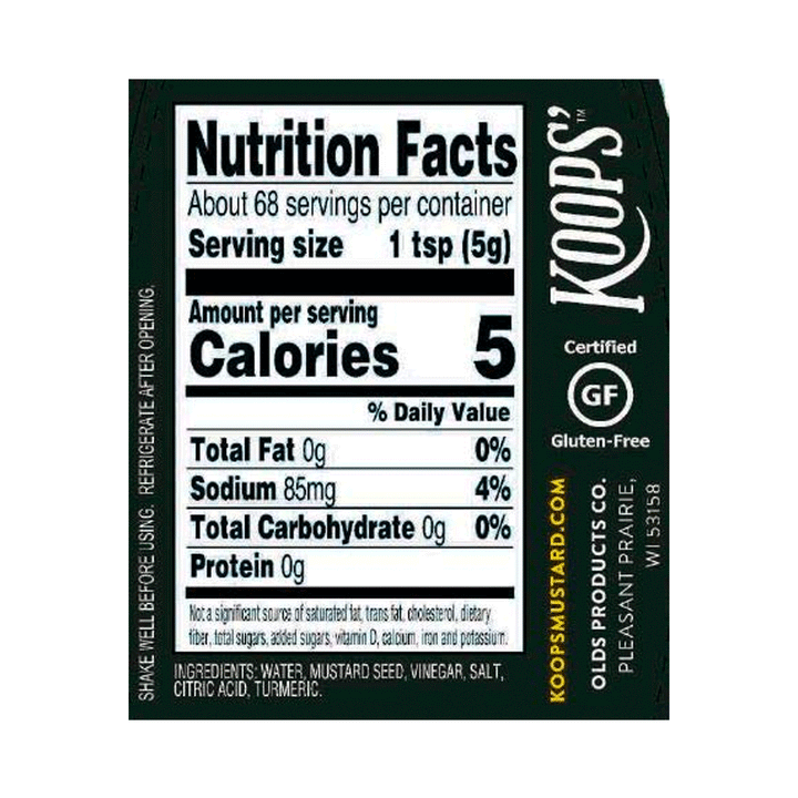 Koops' Organic Stone Ground Mustard, 325ml