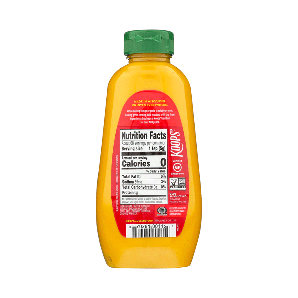 Koops' Organic Yellow Mustard, 325ml