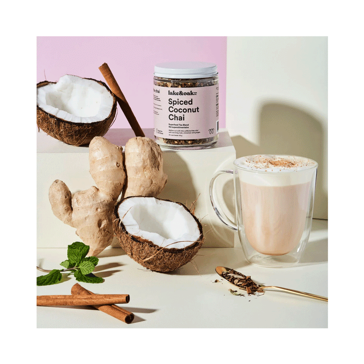 Lake & Oak Tea Co. Spiced Coconut Chai Superfood Tea Blend, 65g