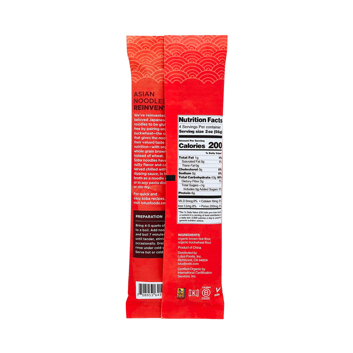 Lotus Foods Organic Buckwheat & Brown Rice Soba Noodles, 227g