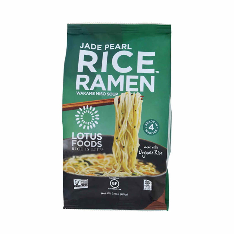 Lotus Foods Jade Pearl Rice Ramen With Wakame Miso Soup, 10x80g