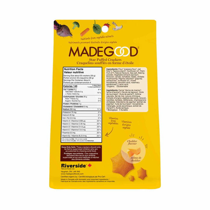 Made Good Star-Puffed Crackers - Cheddar, 121g