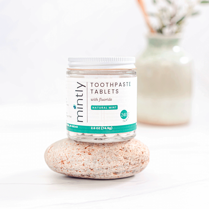 Mintly Toothpaste Tablets With Fluoride - Natural Mint, 4-Month Supply (240 Tablets)