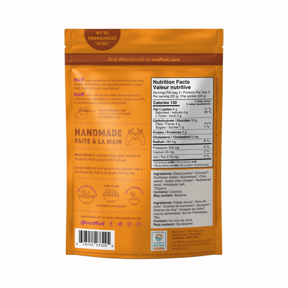 Nud Cheezy Sweet Potato Crackers, 66g