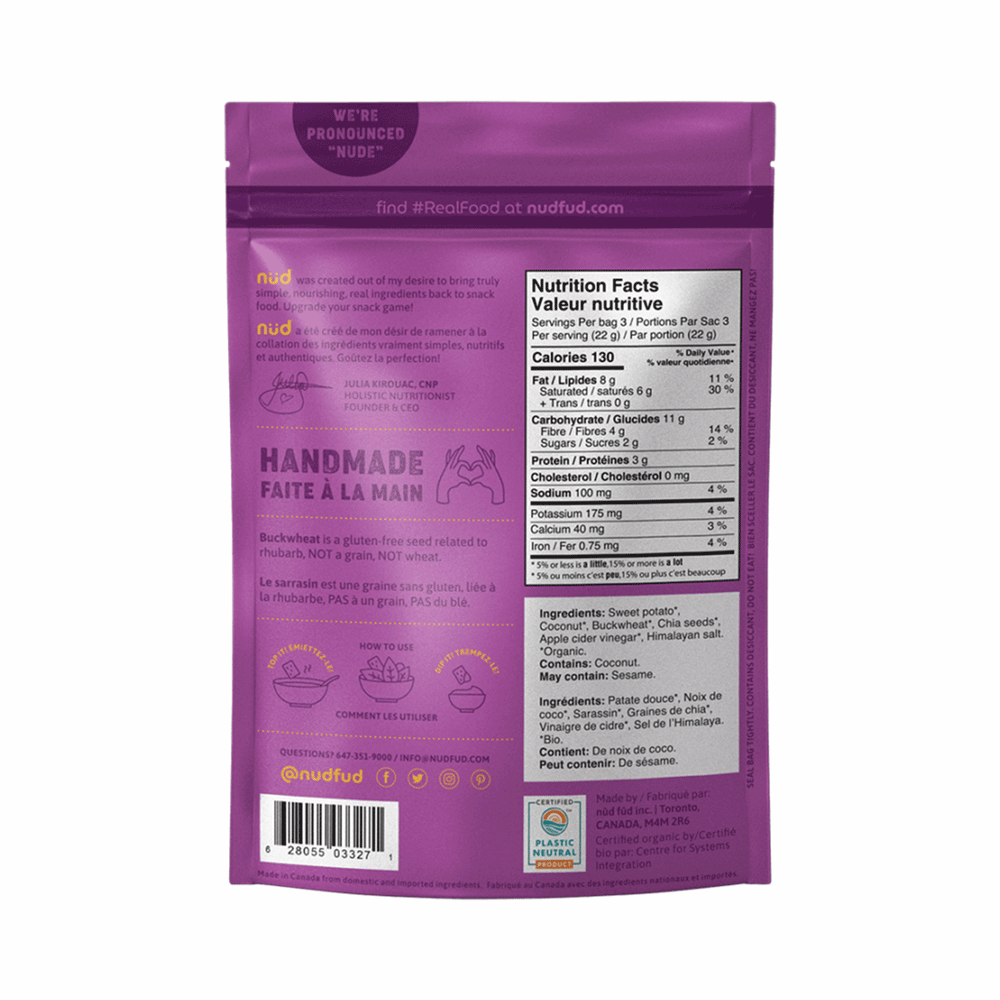 Nud Original Sweet Potato Crackers, 66g