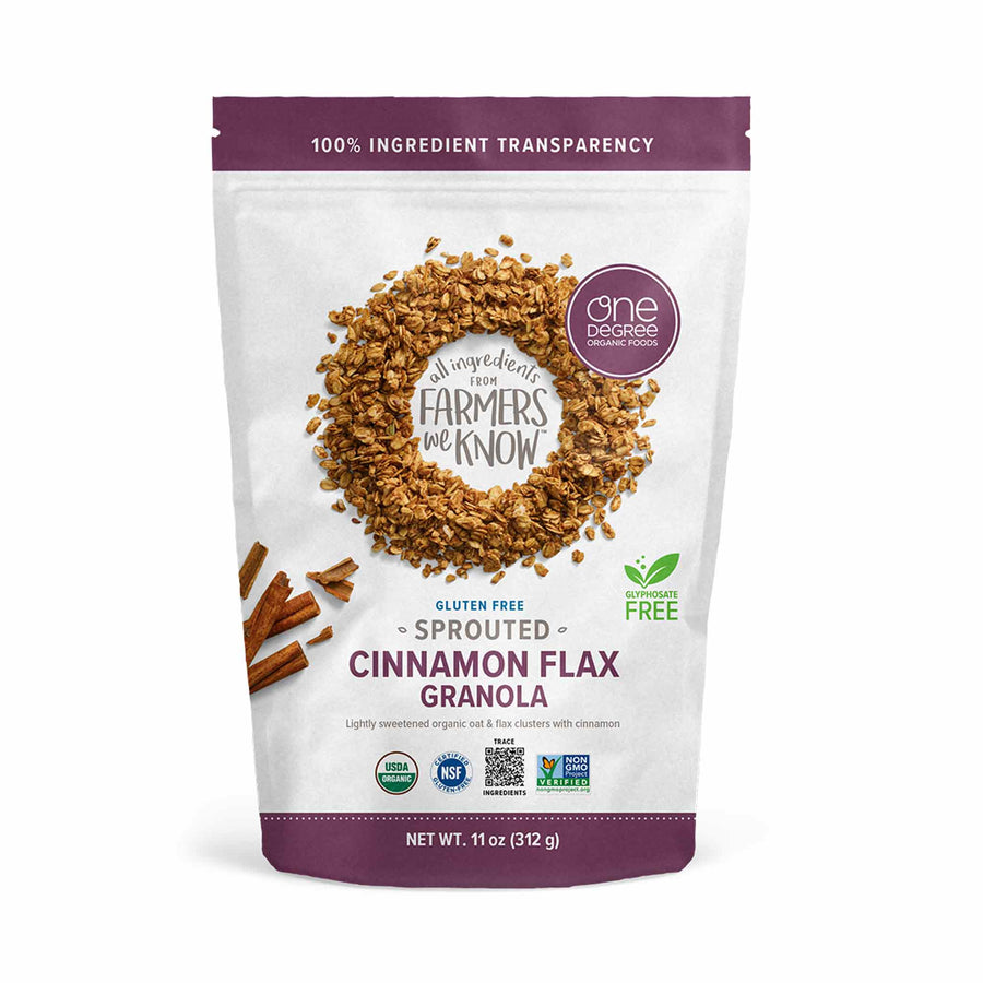 One Degree Sprouted Oat Granola - Cinnamon Flax, 312g
