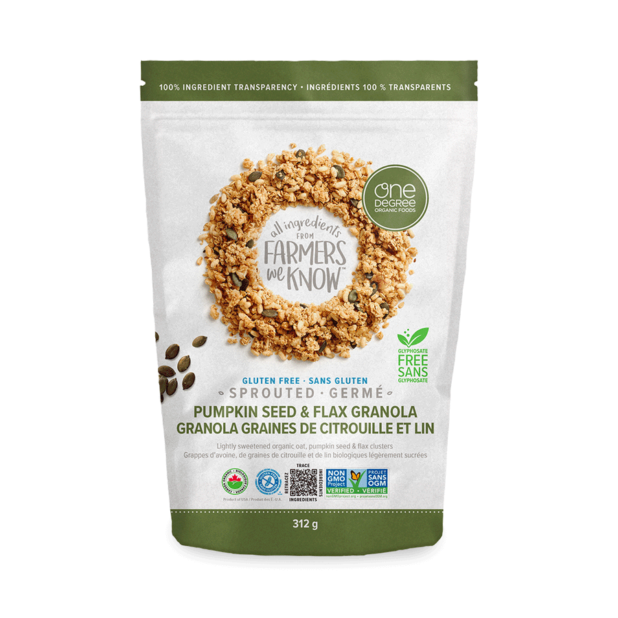 One Degree Sprouted Oat Granola - Pumpkin Seed & Flax, 312g