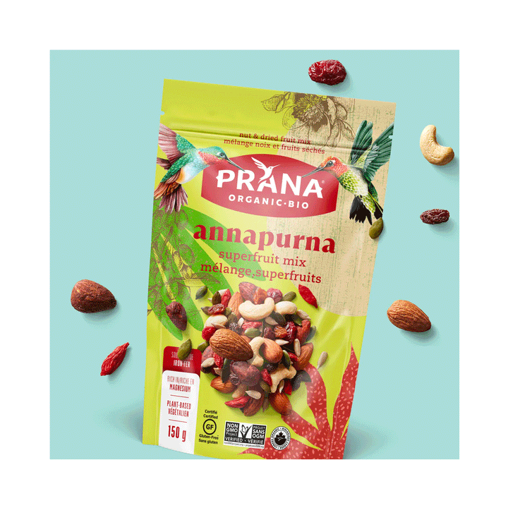Prana Organic Annapurna Superfruit (Almond Cranberry Goji Mix), 150g