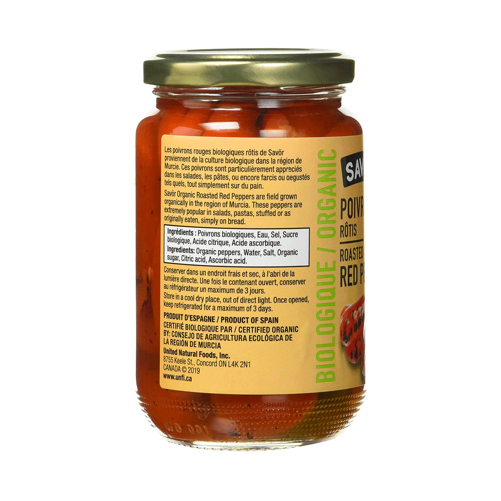 Savör Organic Roasted Red Peppers, 340ml