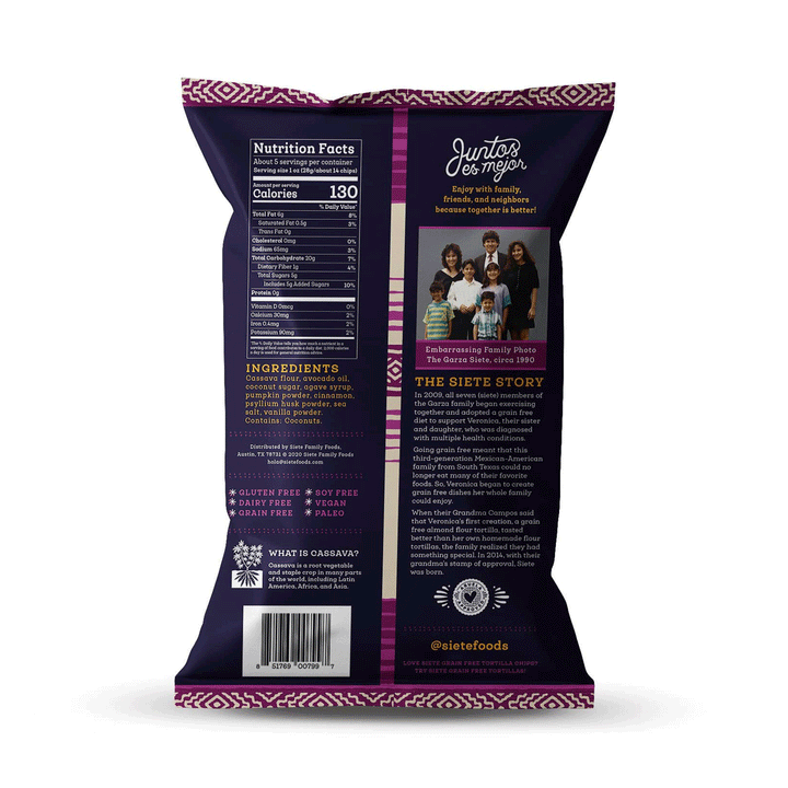 Siete Grain Free Churro Strips, 142g