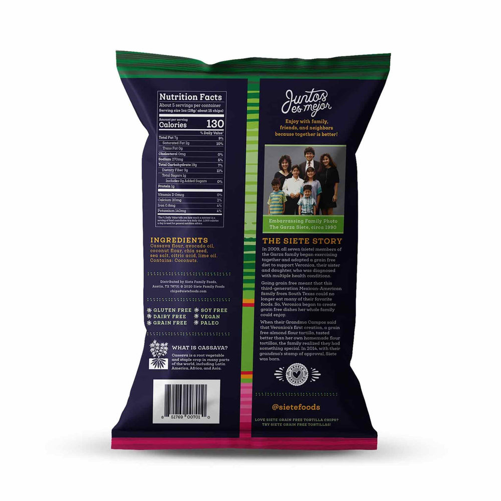 Siete Grain Free Tortilla Chips - Lime, 142g