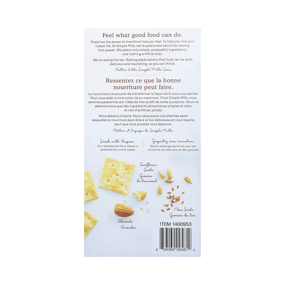 Simple Mills Fine Ground Sea Salt Almond Flour Crackers, 482g