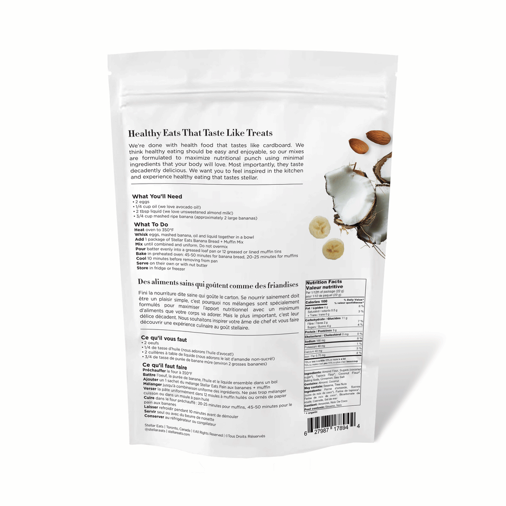 Stellar Eats Grain-Free Banana Bread + Muffin Baking Mix, 266g
