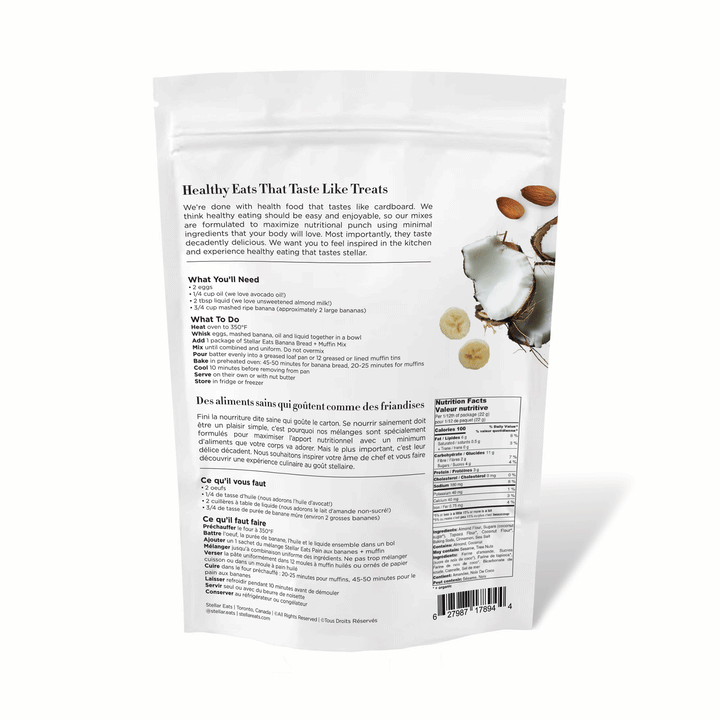 Stellar Eats Grain-Free Banana Bread + Muffin Baking Mix, 266g