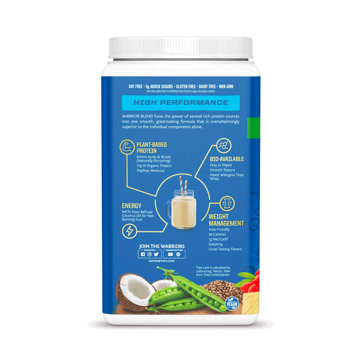 Sun Warrior Organic Warrior Blend Protein - Vanilla, 750g