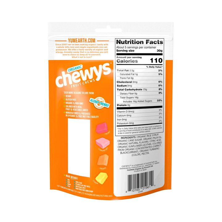 Yum Earth Organic Chewys, 142g