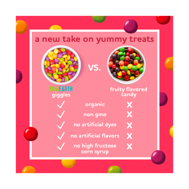 Yum Earth Organic Giggles (Chewy Candy Bites), 142g