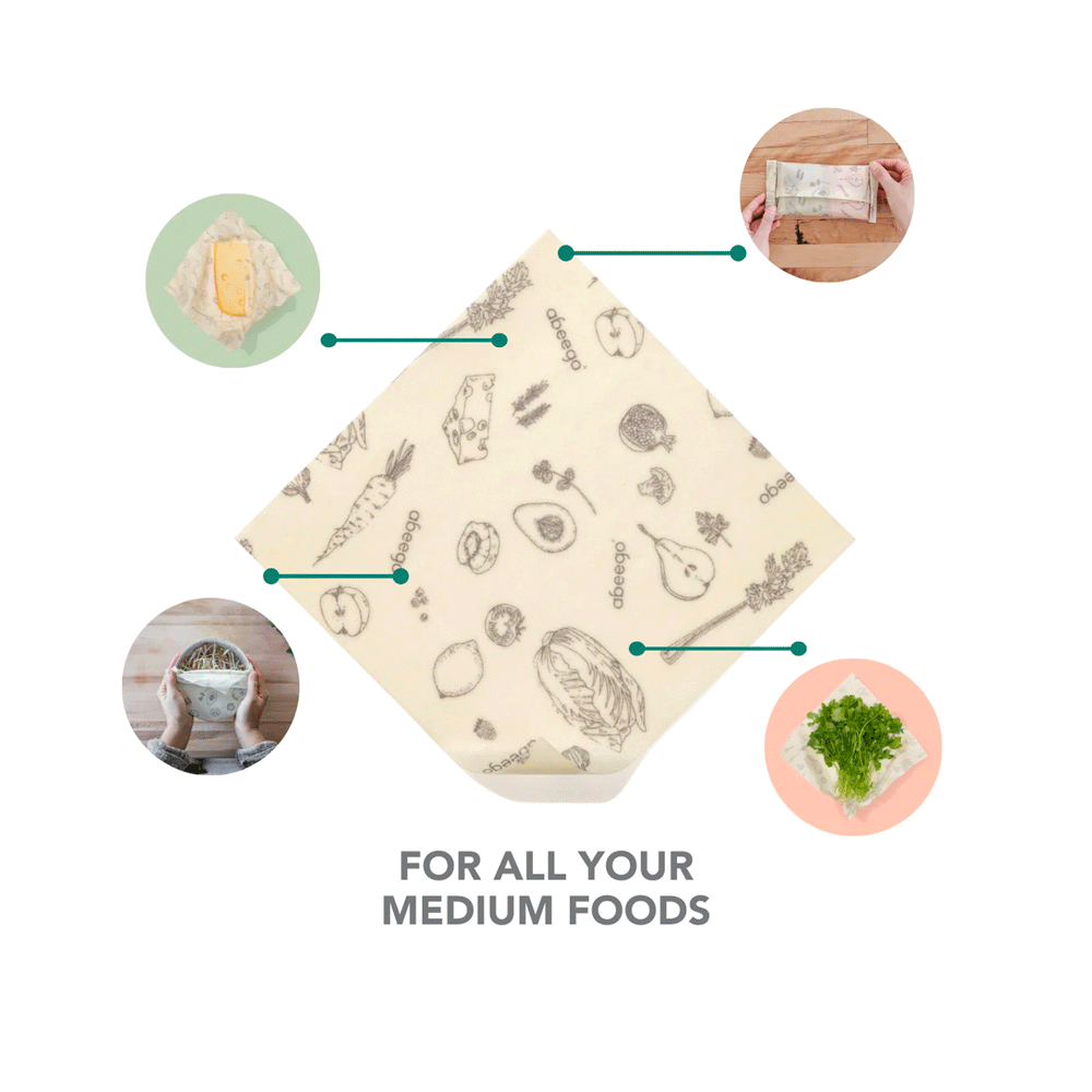 Abeego Beeswax Food Wrap (Medium), 3-Pack