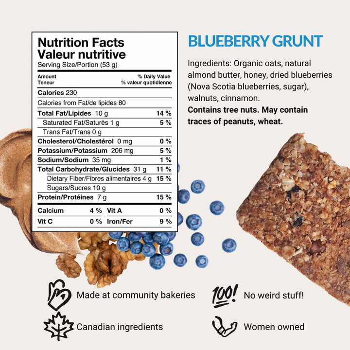 Made With Local Blueberry Almond Butter, 4x53g Bars