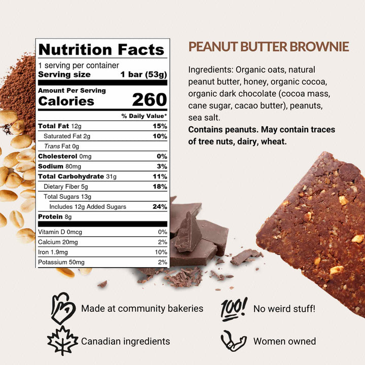 Made With Local Peanut Butter Brownie, 4x53g Bars