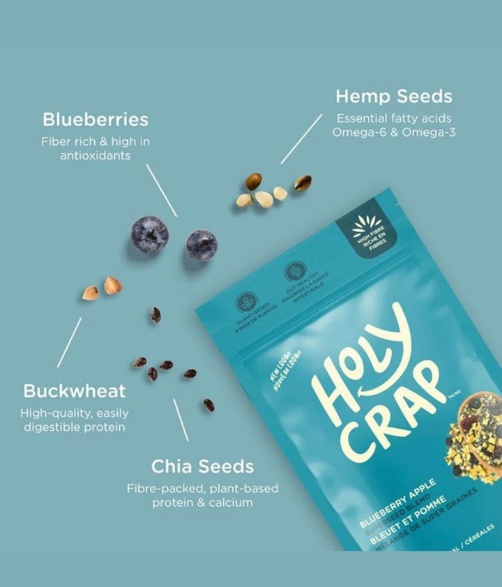 Holy Crap Organic Blueberry Apple Superseed Cereal Blend, 225g