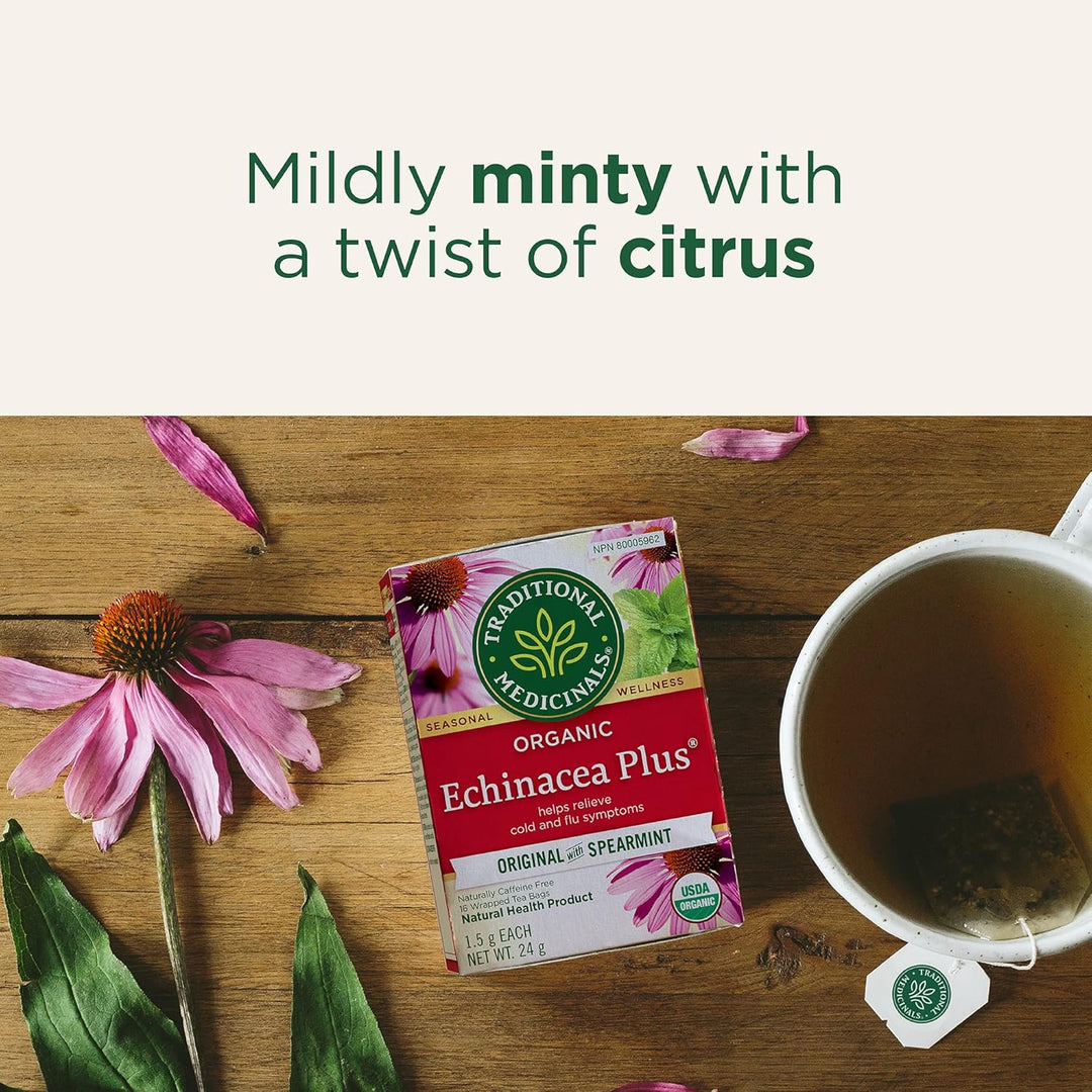 Traditional Medicinals Organic Echinacea Plus Cold Flu Tea, 24g (16 bags)